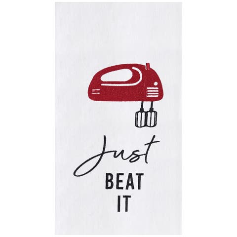 Beat It Baking in The Kitchen Embroidered Hand Towel