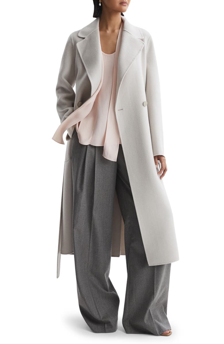 Reiss Calista Tie Neck Draped Shell, Alternate, color, Light Beige