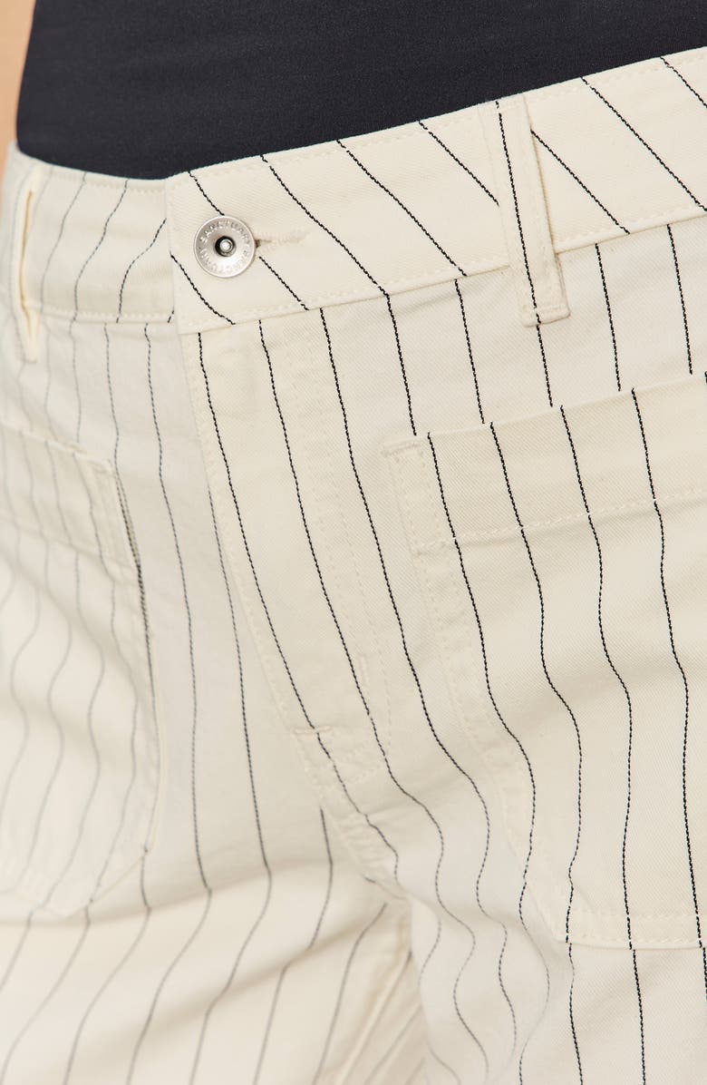 Sanctuary The Marine Stripe Crop Wide Leg Jeans, Alternate, color, Bleached White Pinstripe