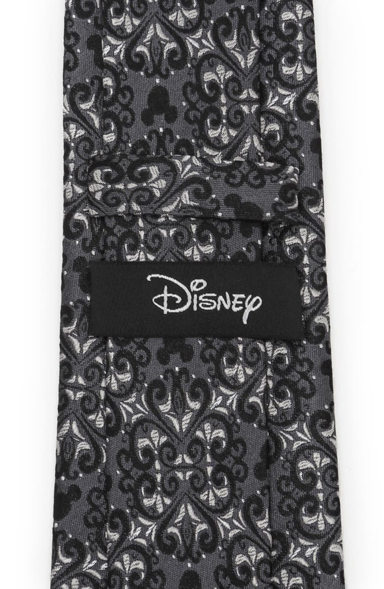 Cufflinks, Inc. x Disney Mickey Mouse Damask Tile Silk Tie, Alternate, color, Gray