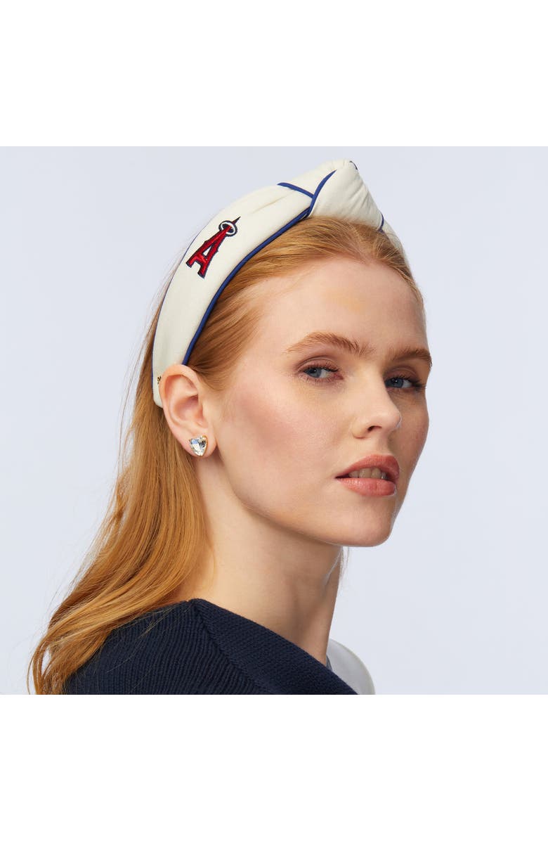 Lele Sadoughi MLB Los Angeles Angels Embroidered Headband, Alternate, color, Ivory 100