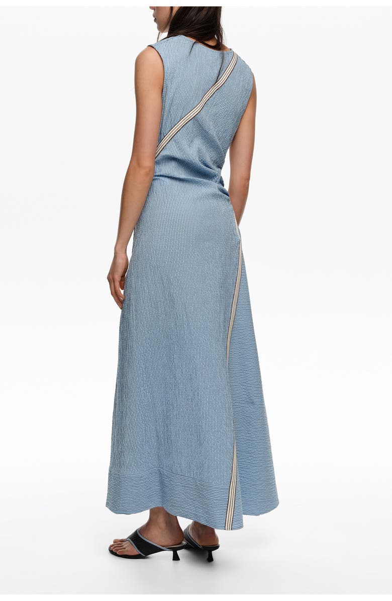 Bimba y Lola Sleeveless Dress With Striped Overlay Strap, Alternate, color, Light Blue