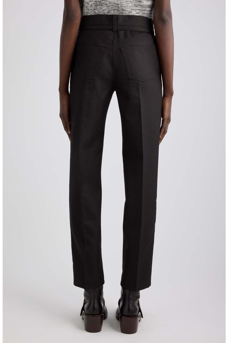 Persy Herringbone Wool Straight Leg Pants, Alternate, color, DARK BROWN