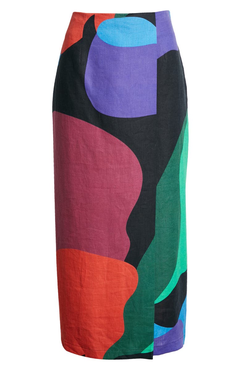 Mara Hoffman Sunja Colorblock Hemp Skirt, Alternate, color,