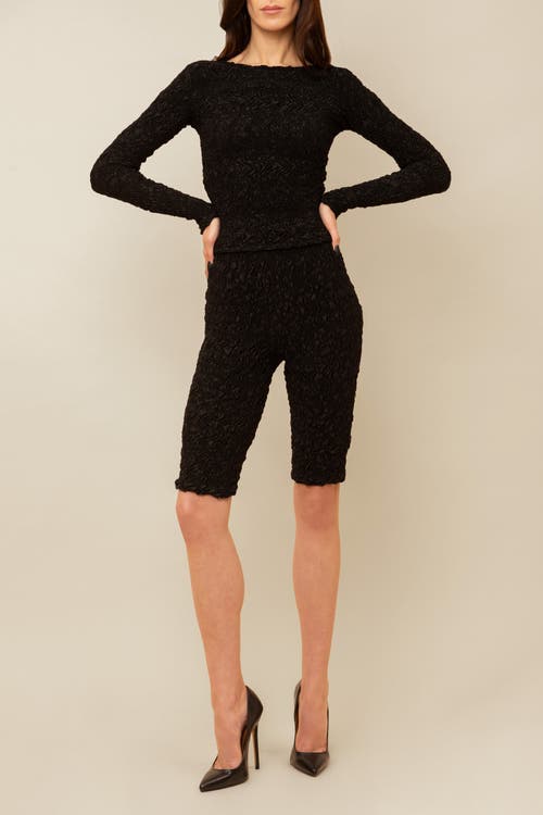 Contessa Mills Blair Cozy Elevated Long-sleeve Cotton T-shirt In Black