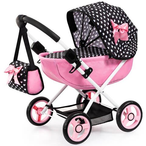 Doll Pram Cosy, Play Push Stroller, For Dolls Up To 18 Inches, Kids 3+