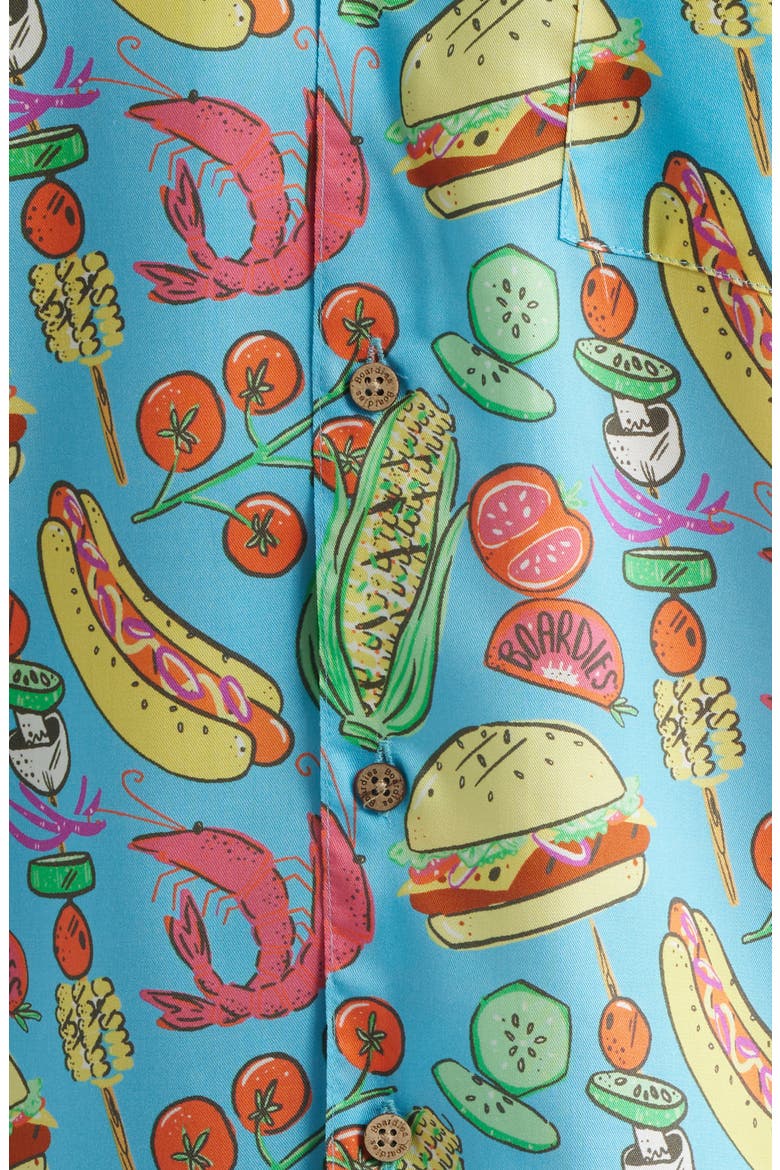 Barbecue Print Camp Shirt, Alternate, color, BLUE