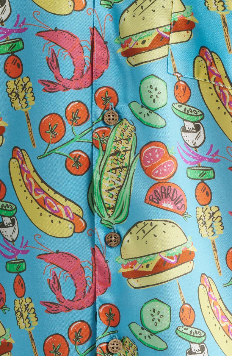 Boardies Barbecue Print Camp Shirt, Alternate, color, Blue