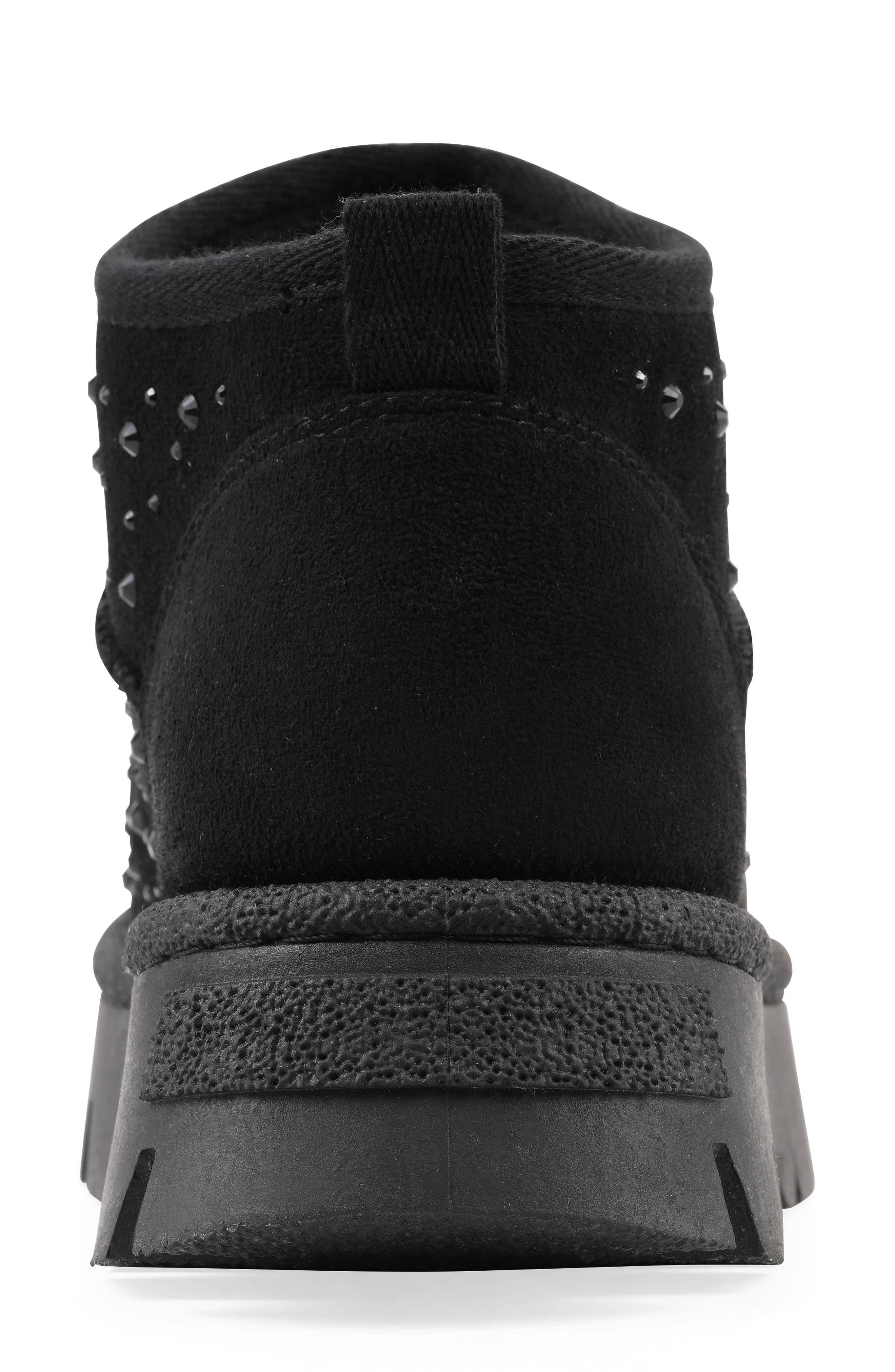 White Mountain Footwear Tomas Faux Fur Bootie, Alternate, color, Black Faux Suede