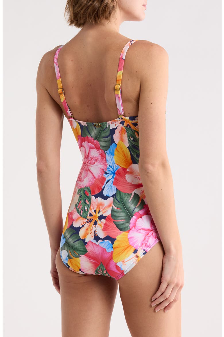 Flora Bandeau One-Piece Swimsuit, Alternate, color, PANTHEON BLUE