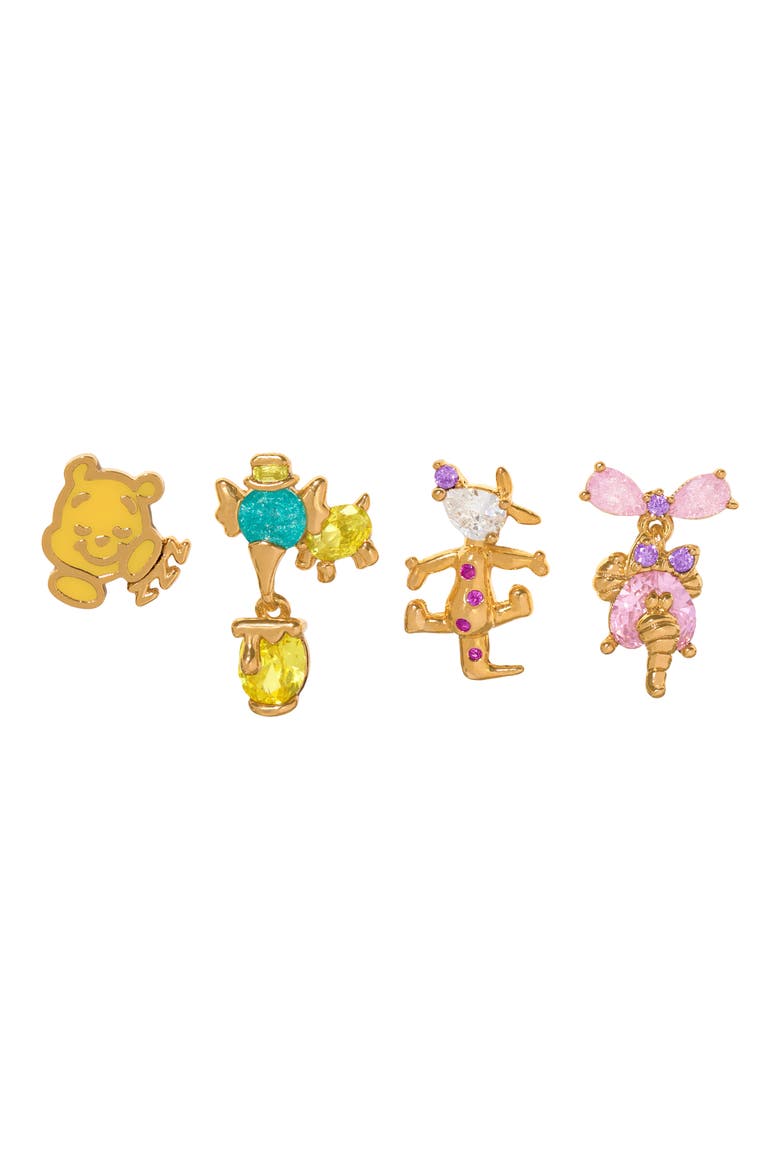 Disney Winnie the Pooh Stud Earring Set, Main, color, GOLD