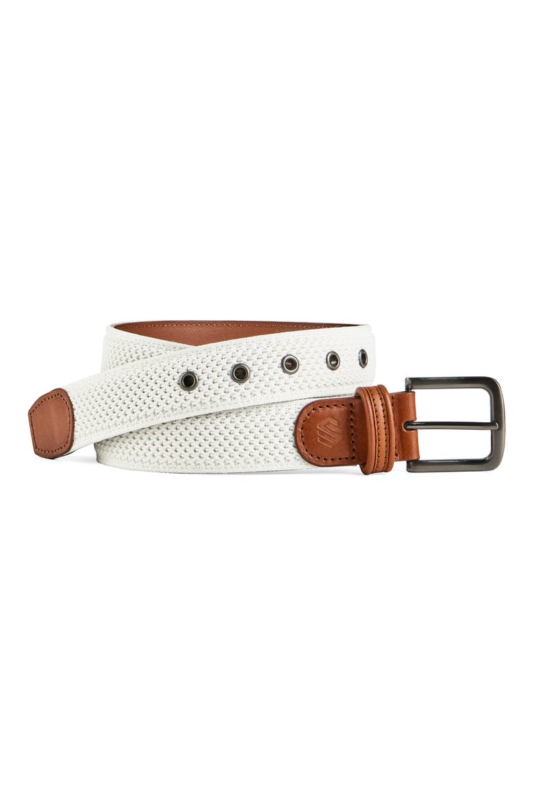 Amherst Engineered Knit Belt, Main, color, CREAM