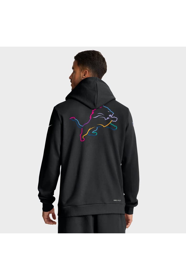 Men's Nike Black Detroit Lions 2025 NFL Crucial Catch Sideline Standard Issue Dri-FIT Hoodie, Alternate, color, Black