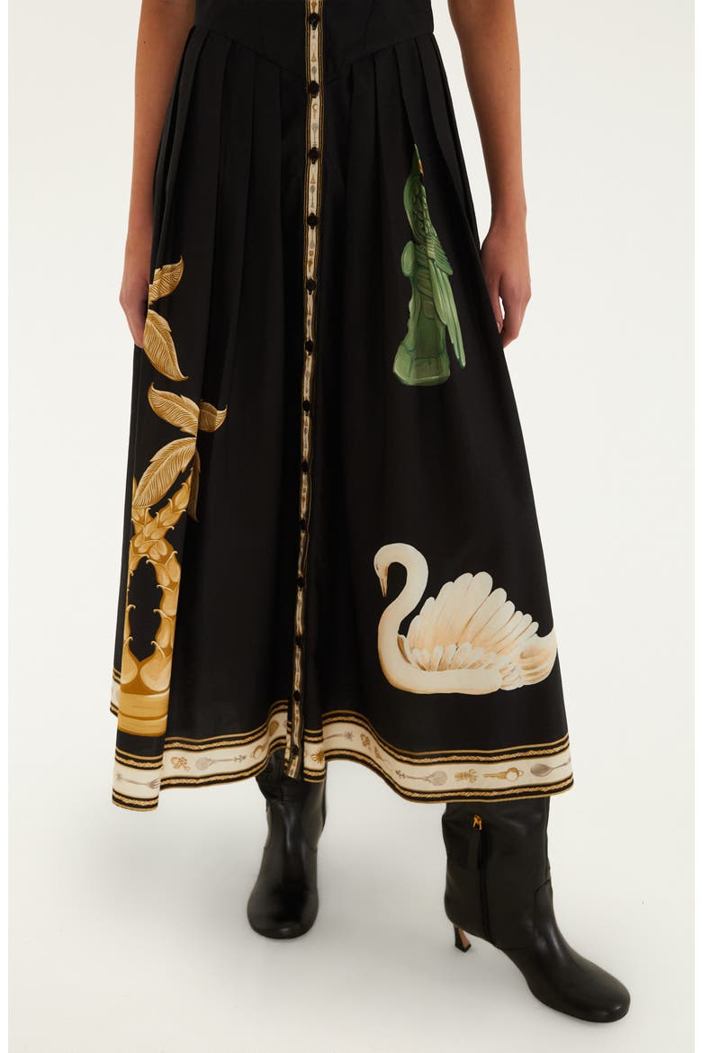 Vintage Souvenirs Midi Dress, Alternate, color, BLACK