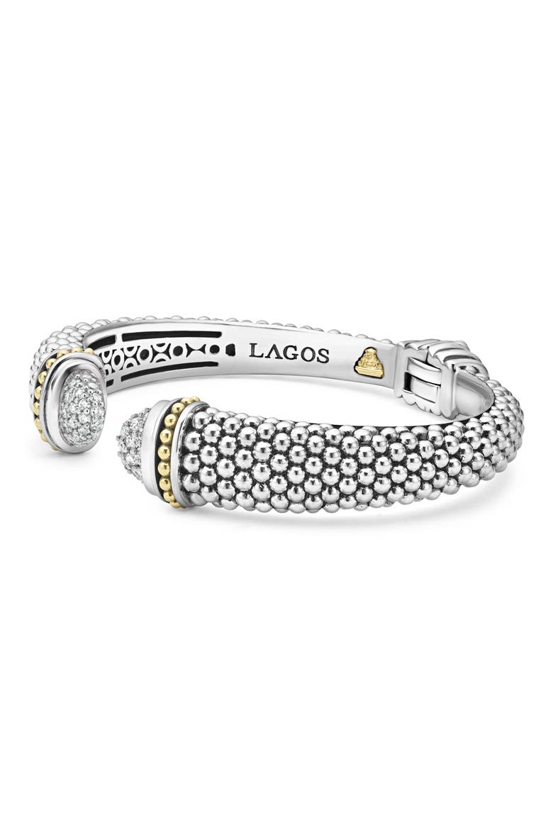 Caviar Diamond Cuff, Alternate, color, SILVER