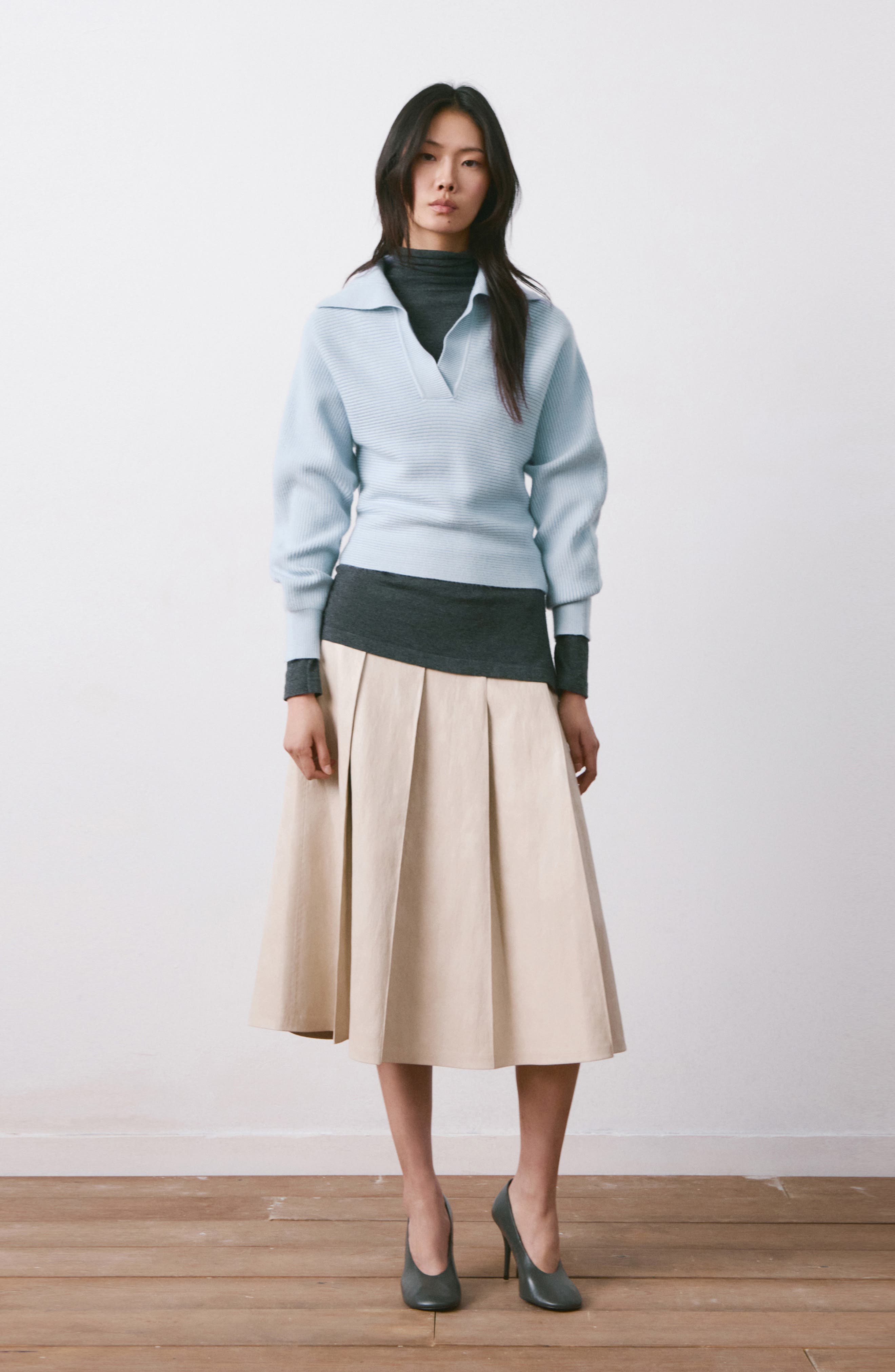 Rib Johnny Collar Sweater - image 4