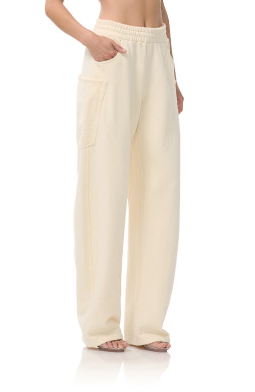 Afrm Ryan Cotton Wide Leg Sweatpants In White