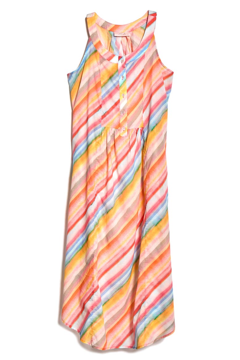 Sophie Stripe Cotton Nightgown, Alternate, color, SORBET PINK