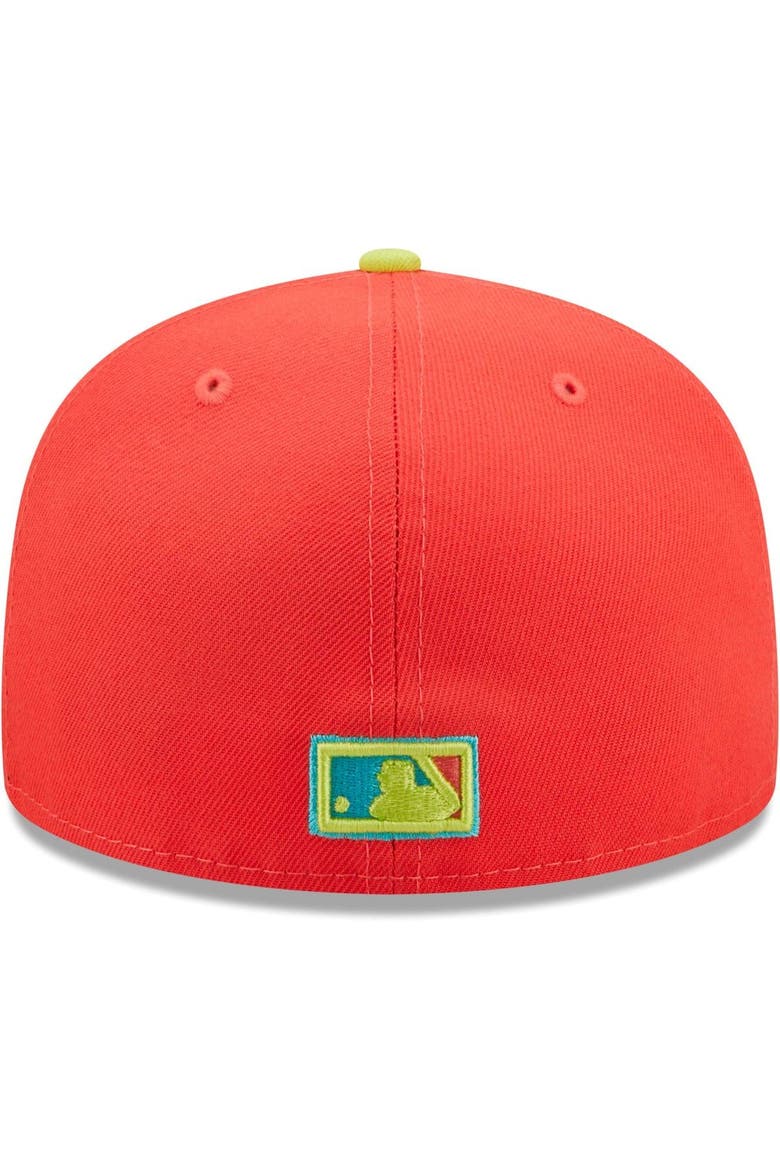 Men's New Era Red/Neon Green New York Yankees   Lava Highlighter Combo 59FIFTY Fitted Hat, Alternate, color, Red