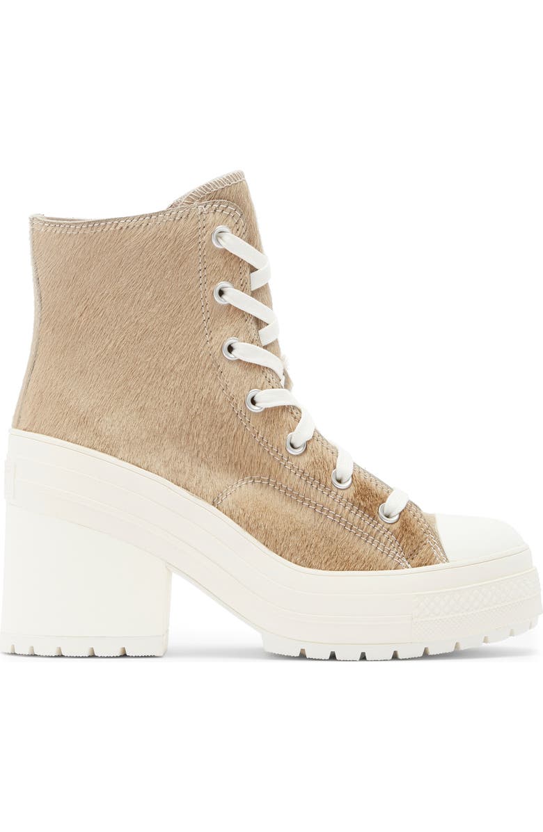 Converse Chuck 70 De Luxe Genuine Calf Hair Block Heel Sneaker, Alternate, color, Warm Clay/ Egret Calf Hair