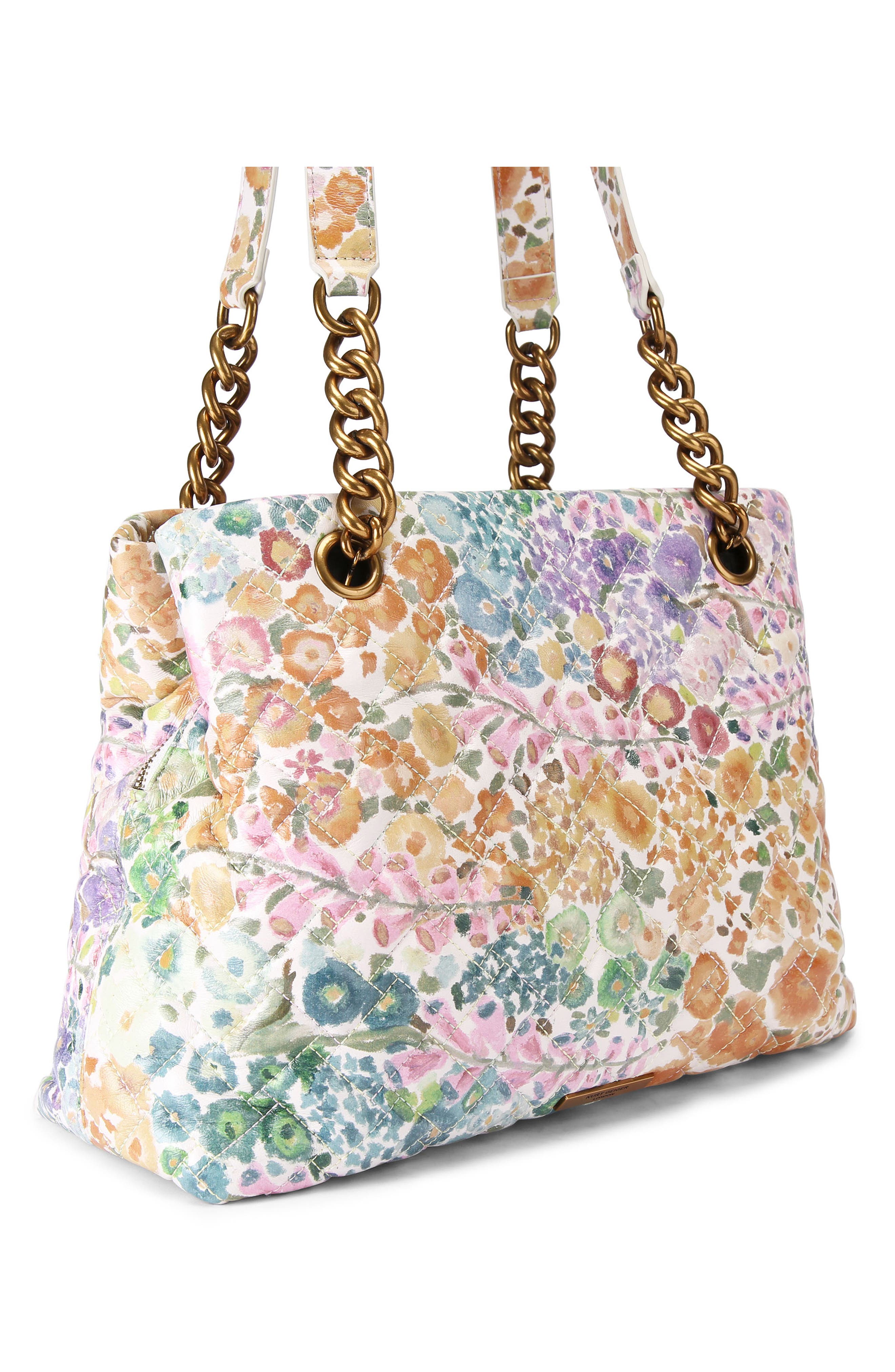 Kurt Geiger London Floral Couture Kensington Floral Quilted Leather Tote, Alternate, color, Floral Multi