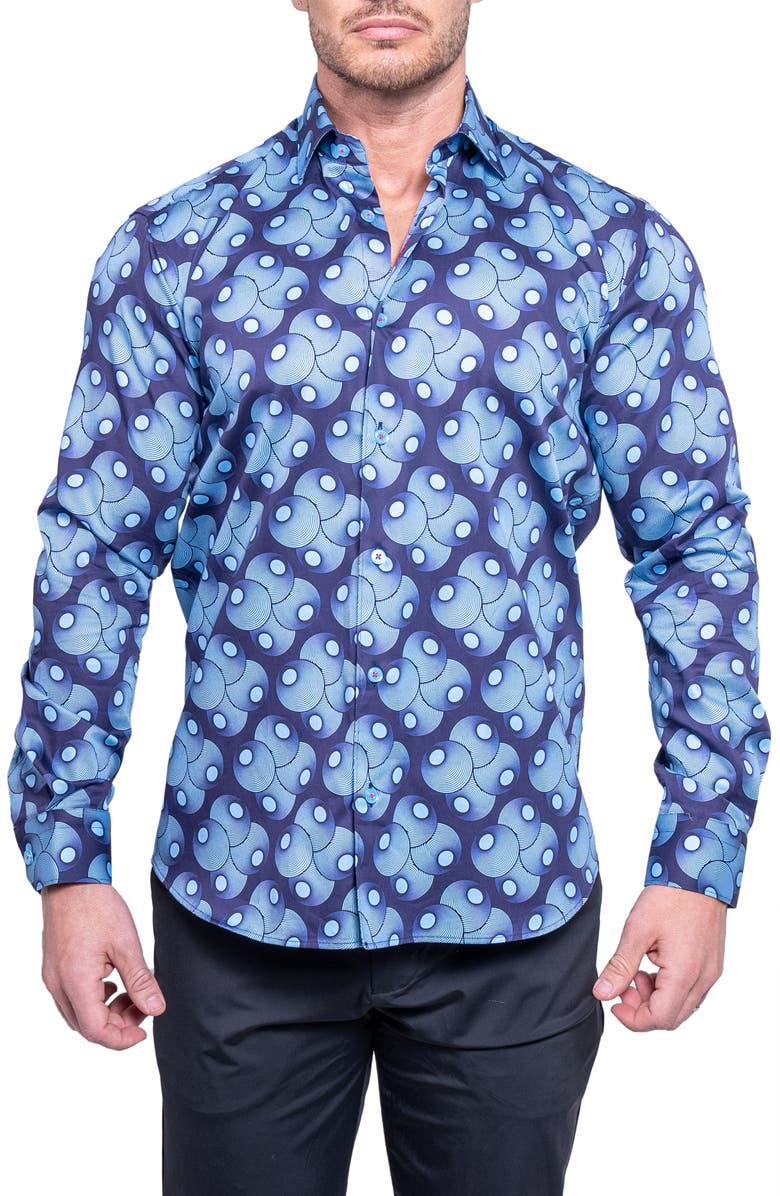 Maceoo Fibonacci Resistance Contemporary Fit Button-Up Shirt, Main, color, 