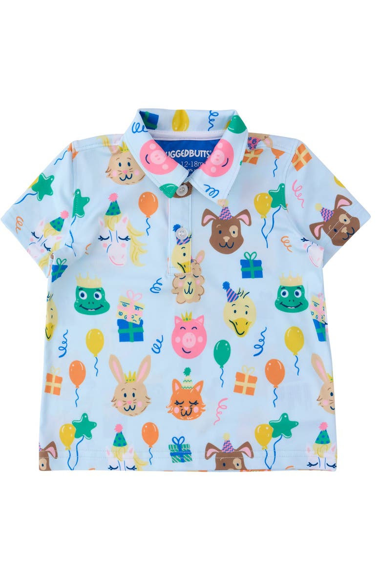 Knit Short Sleeve Performance Polo, Main, color, Party Animals