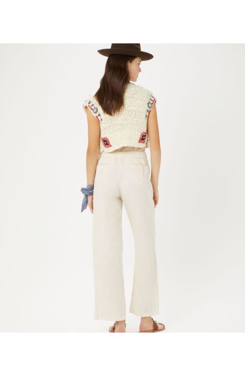 Fortela Drawstring Linen Trousers, Alternate, color, Ecru