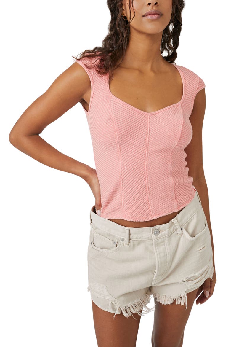 Boss Babe Mitered Rib Top, Main, color, STRAWBERRY COLADA