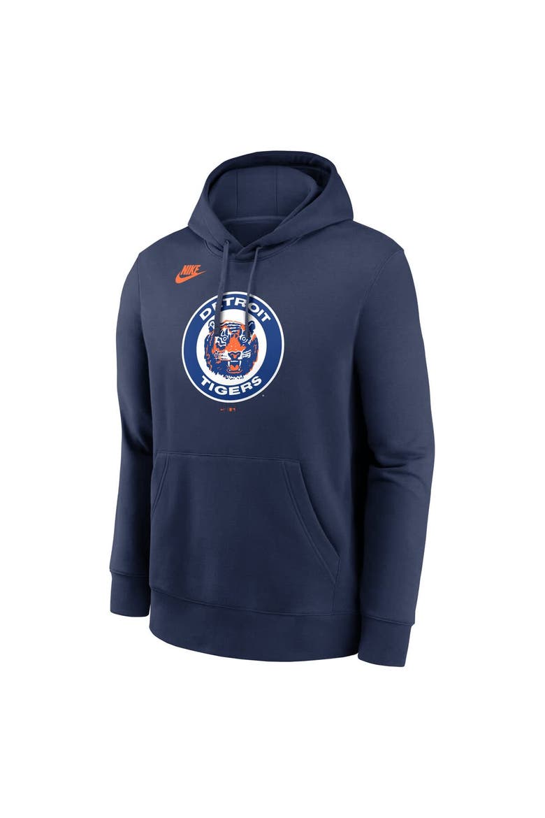 Men's Nike Navy Detroit Tigers Cooperstown Collection Logo Club Pullover Hoodie, Alternate, color, Navy
