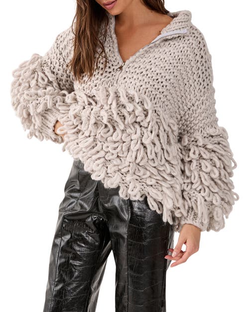 Nasty Gal Loopy Quarter Zip Jumper In Gray
