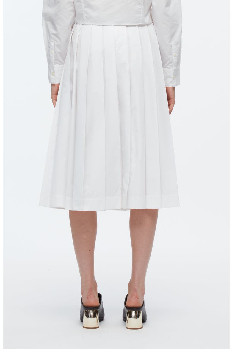 Knife Pleat Belted Midi Skirt, Alternate, color, WHITE
