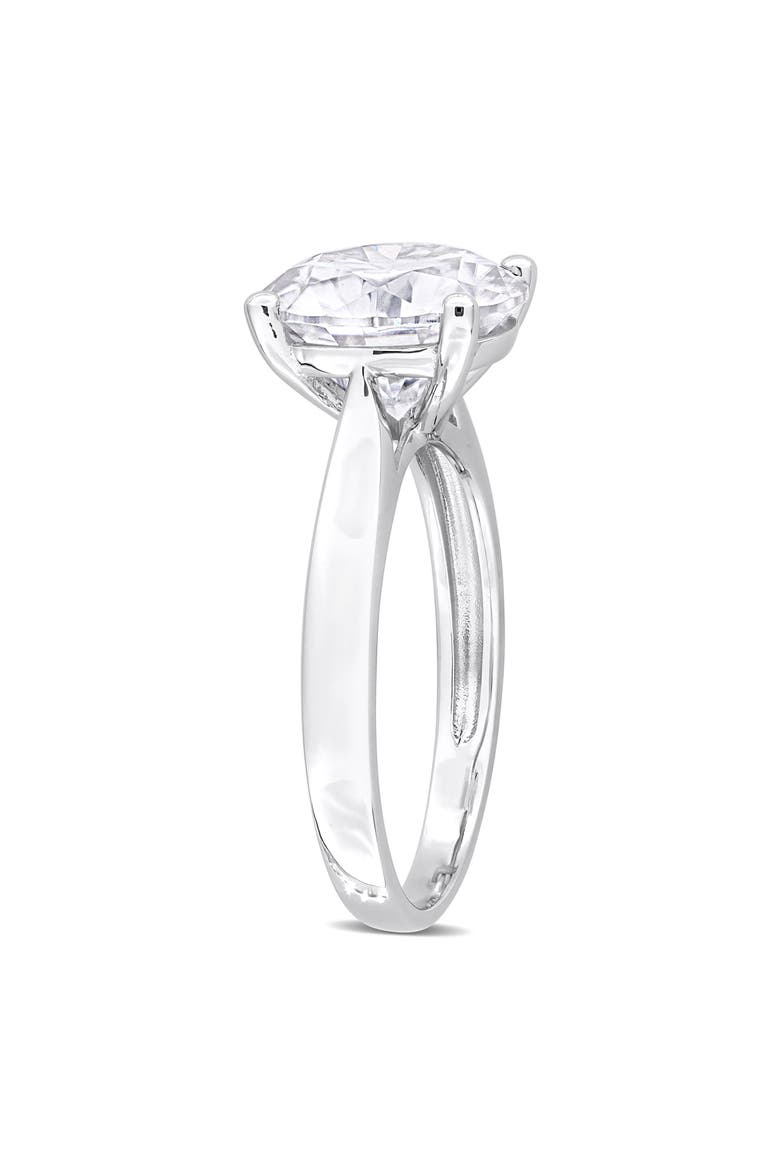 Sterling Silver Round Cut Created Moissanite Engagement Ring, Alternate, color, SILVER