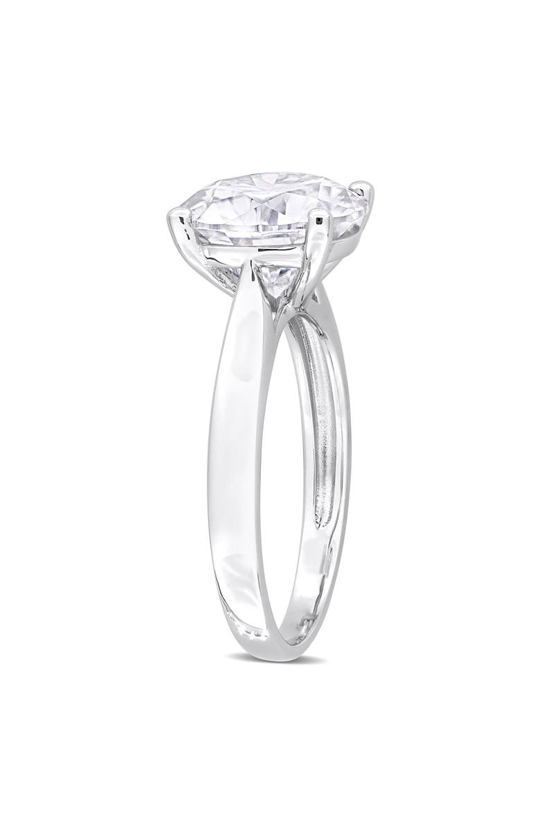 DELMAR Sterling Silver Round Cut Created Moissanite Engagement Ring, Alternate, color, Silver
