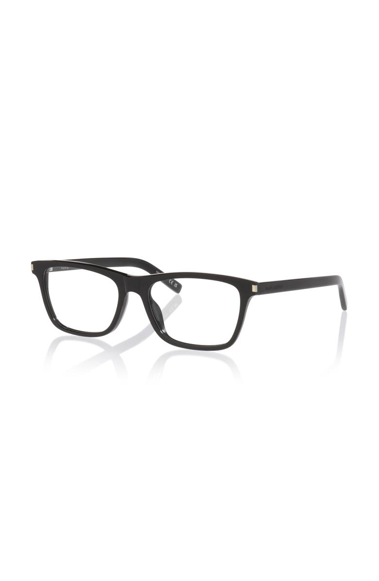 Saint Laurent 56mm Rectangle optical glasses, Main, color, Black