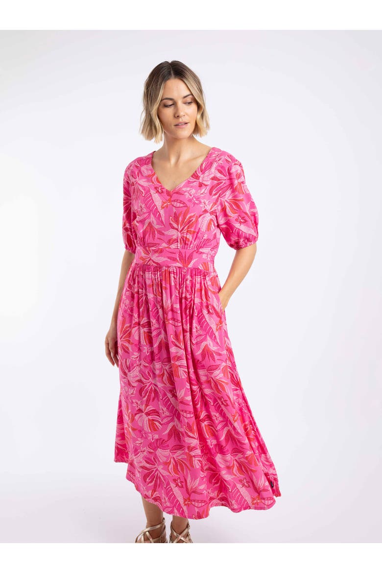 Dilsha Printed Midi Dress, Alternate, color, Hot Pink