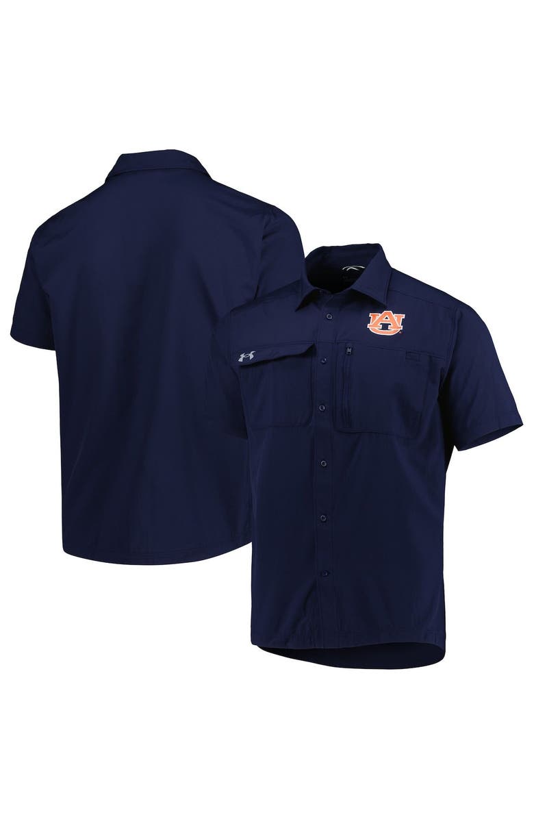 Under Armour Men's Under Armour Navy Auburn Tigers Motivate Button-Up Shirt, Main, color, 
