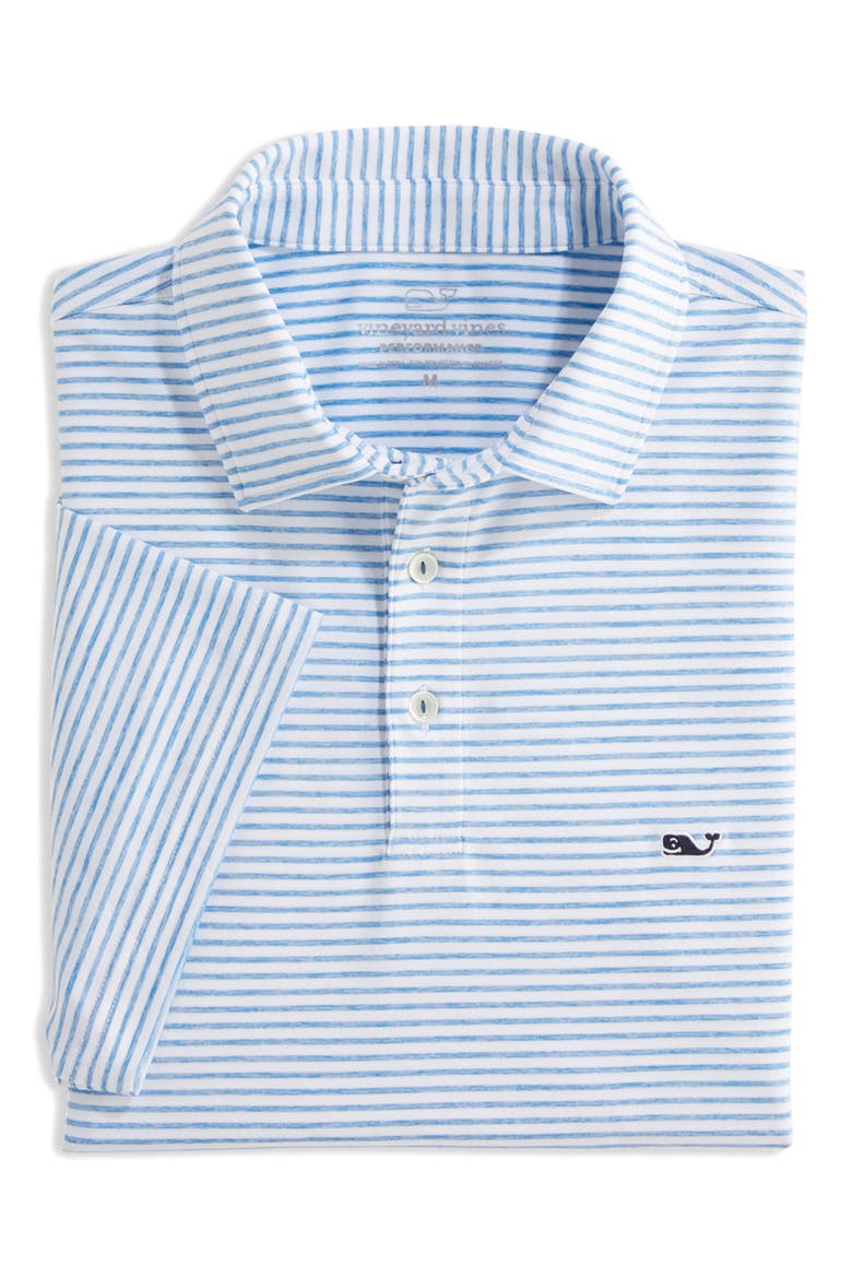 Stripe Sankaty Short Sleeve Performance Polo, Alternate, color, OCEAN BREEZE TEJEDA
