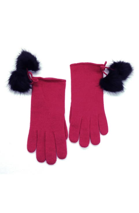 Pompom Wool Blend Gloves