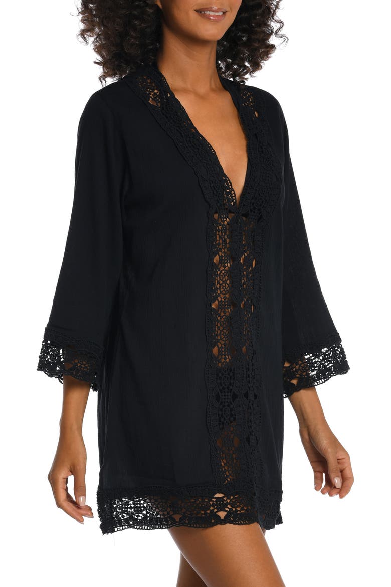 Island Fare Cover-Up Tunic, Alternate, color, BLACK