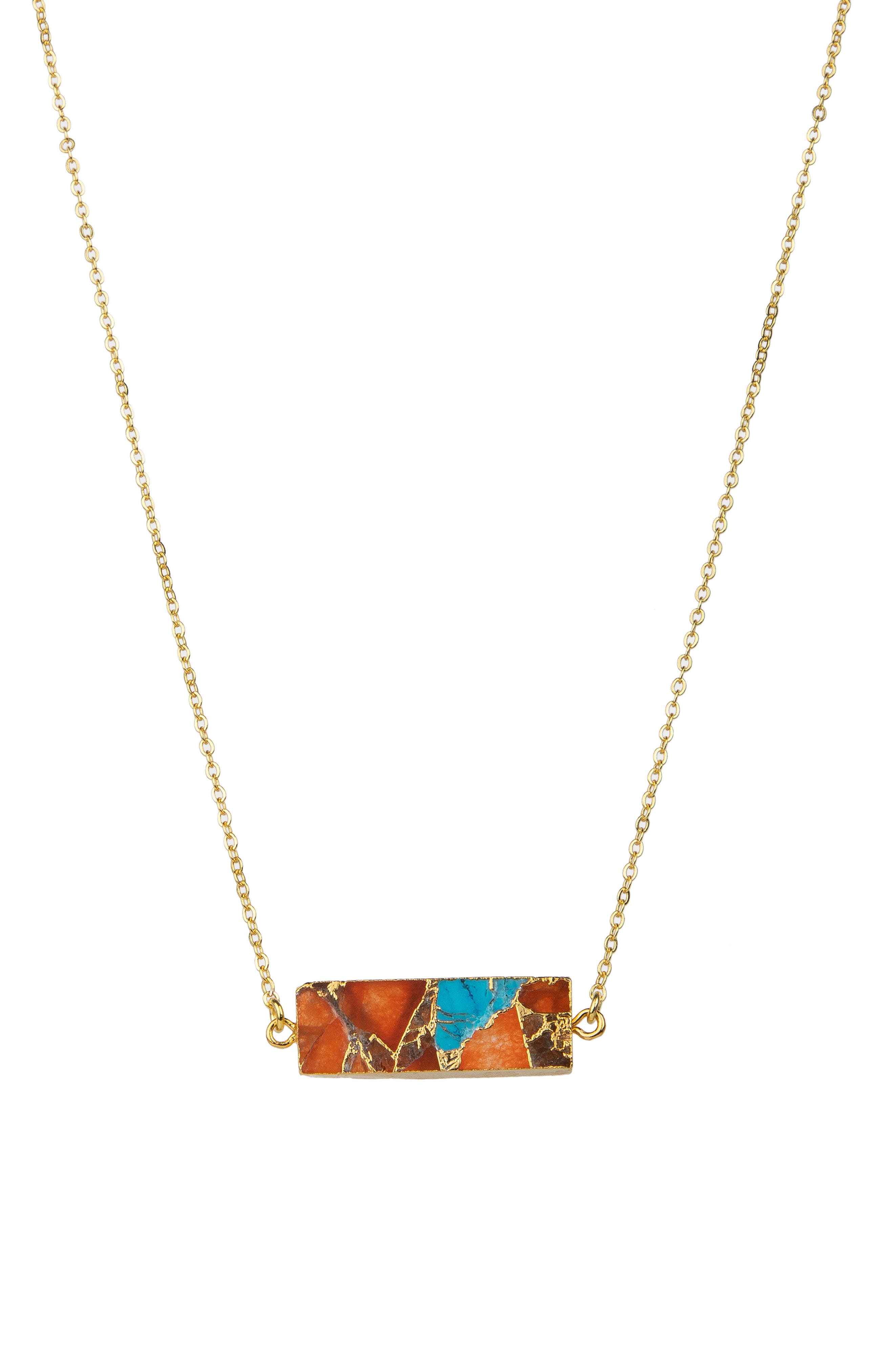 SAACHI Rectangle Gemstone Necklace