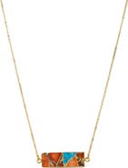 SAACHI Rectangle Gemstone Necklace