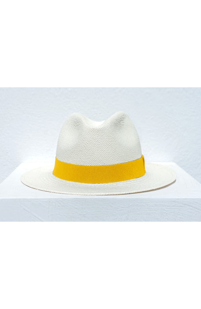 Lastelier Panama yellow straw hat, Alternate, color, Yellow