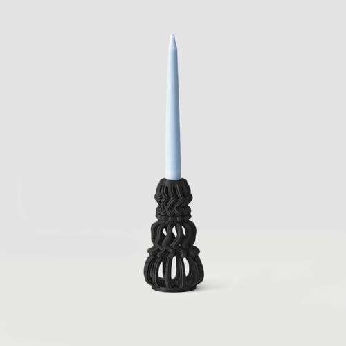 Form & Seek Frosting Loop Candle Holder In Black