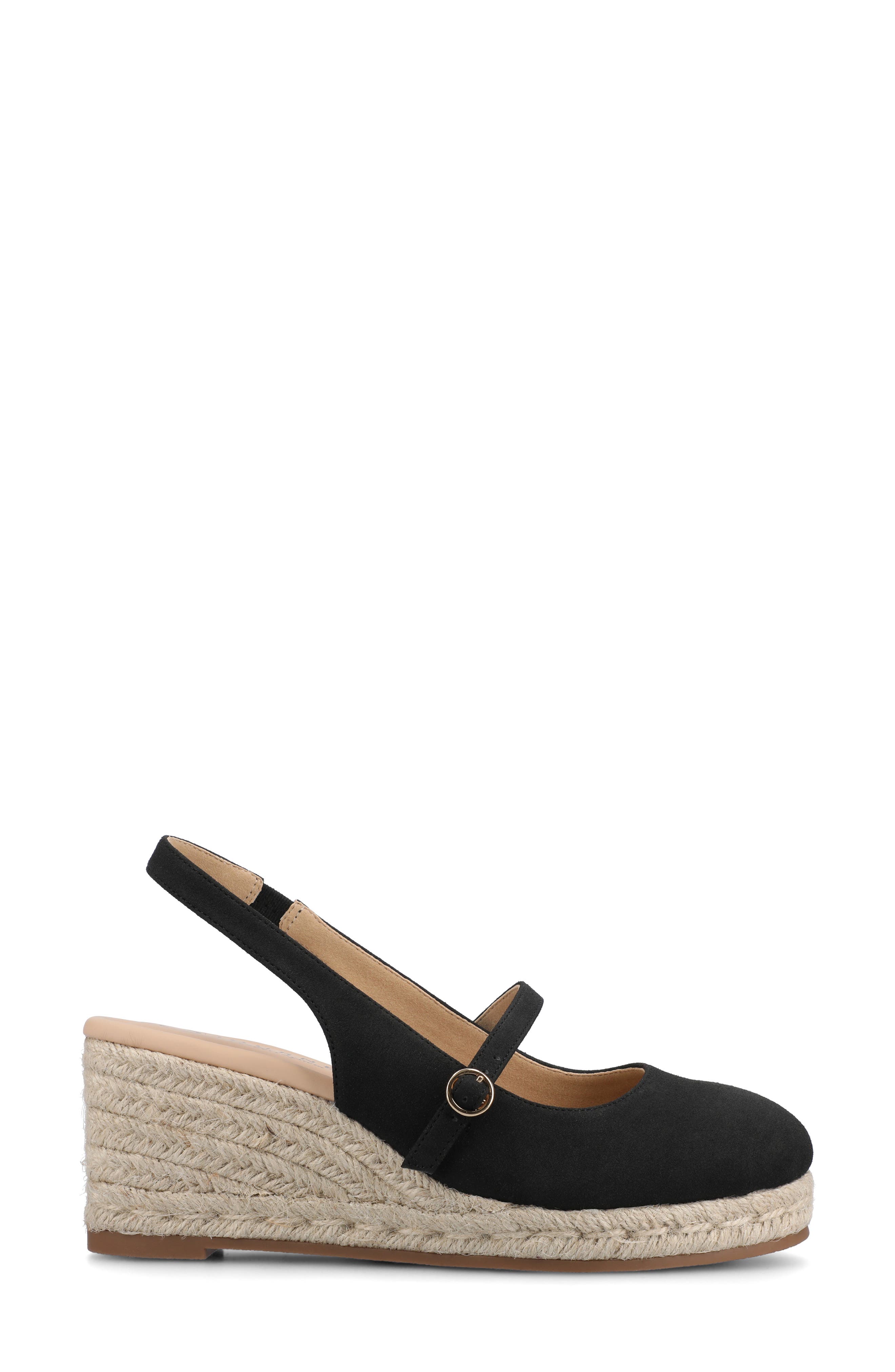 Journee Collection Asmyna Wedge Espadrille Pump, Alternate, color, Black