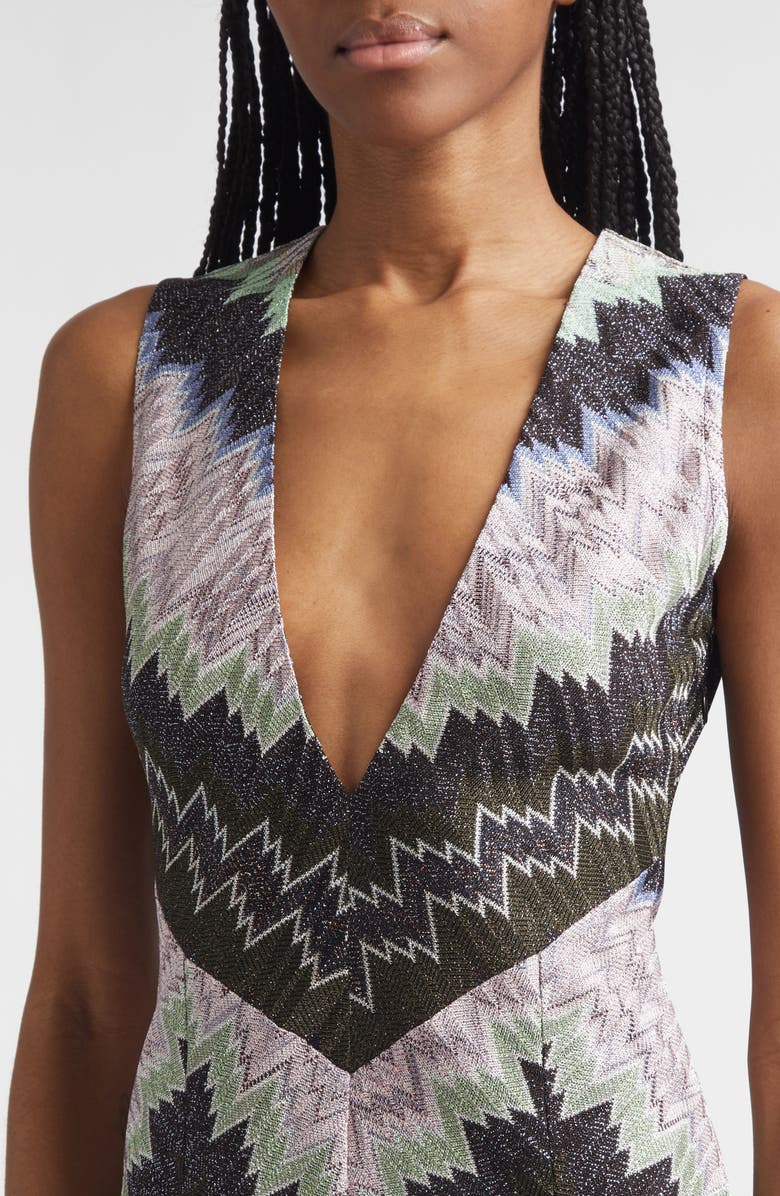 Missoni Metallic Zigzag Raschel Knit Dress, Alternate, color, Multicolor W Blk Bs