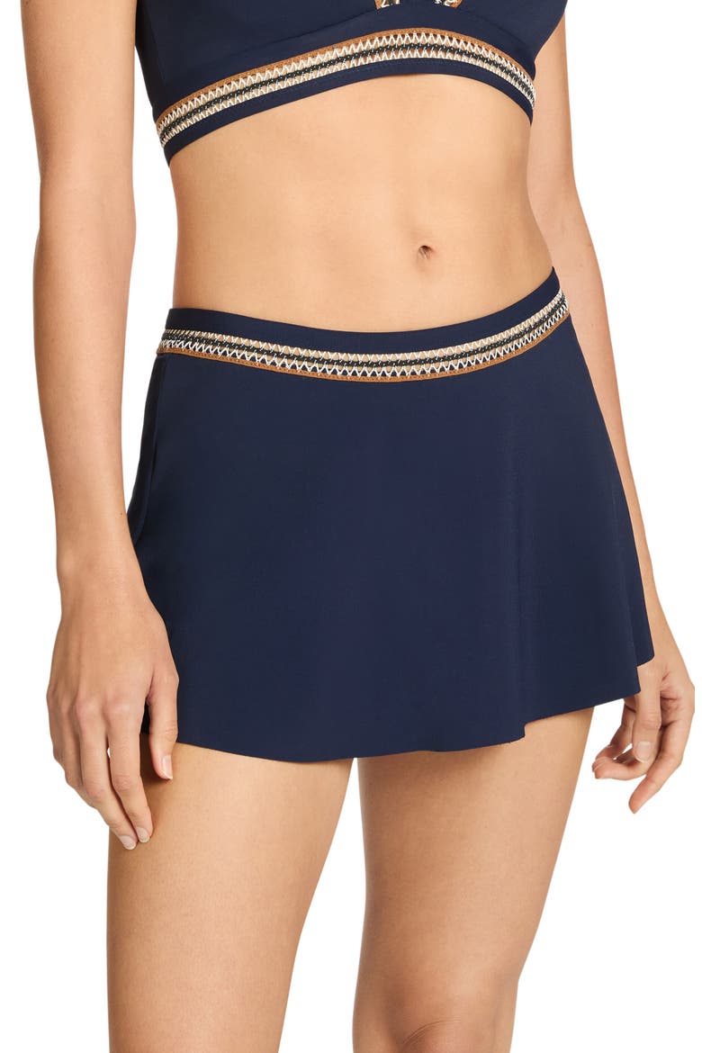 Nova Skirted Bikini Bottoms, Main, color, NAVY