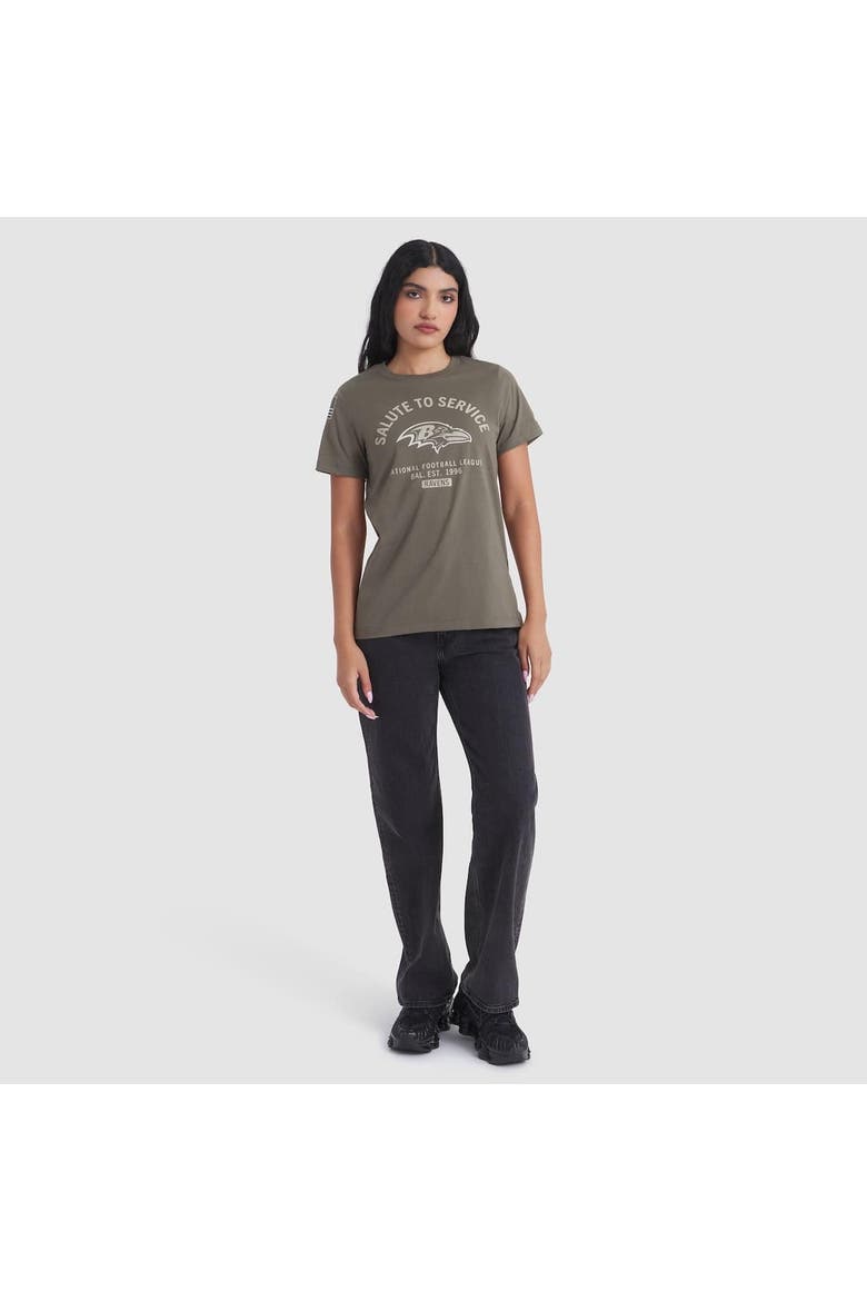 Women's Nike Olive Baltimore Ravens 2025 Salute to Service Sideline T-Shirt, Alternate, color, Olive