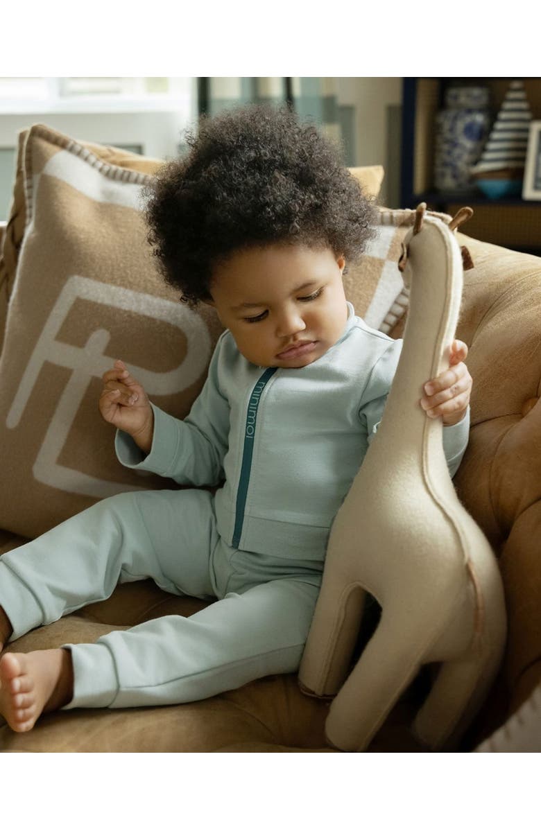 MiniMoi 2 Piece Kids Cotton Rich Full Zip Jacket and Pants Set, Alternate, color, Cloud Blue