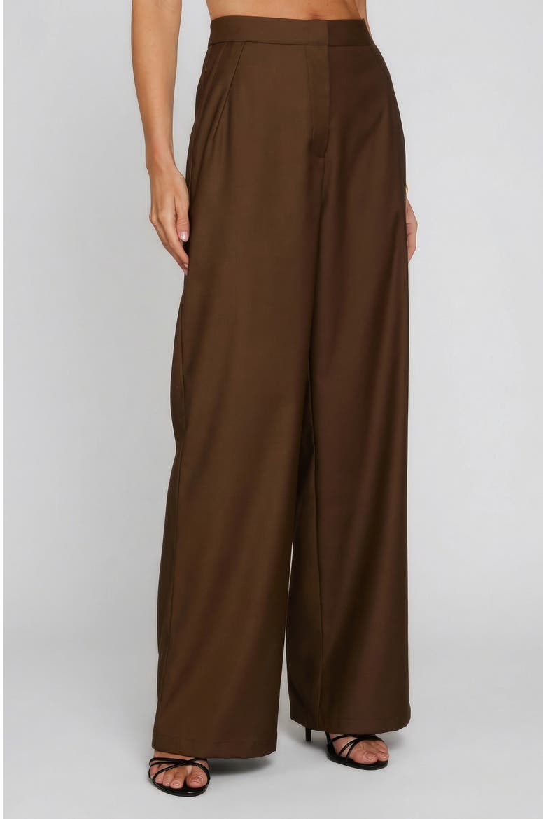 Meredith Tailored Wide Leg Pants, Main, color, Chocolate